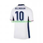 Camisolas de futebol Inglaterra Jude Bellingham 5 Equipamento Principal Euro 2024 Manga Curta